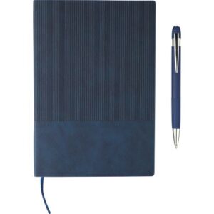 Recycled PU notebook (A5) and ballpen set Tarek 1274009