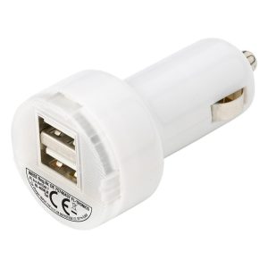 Adapter auto punjač plastični s dva USB ulaza 3280