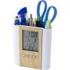 Bamboo penholder with clock Hassan 710402