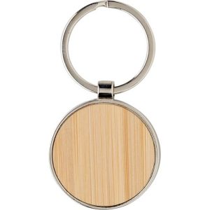 Bamboo and metal key chain Tillie 748578