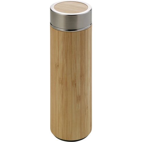Bamboo and stainless steel double walled bottle 8858