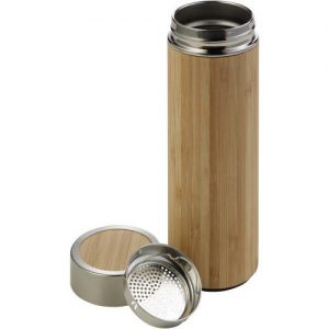 Bamboo and stainless steel double walled bottle Yara 8858