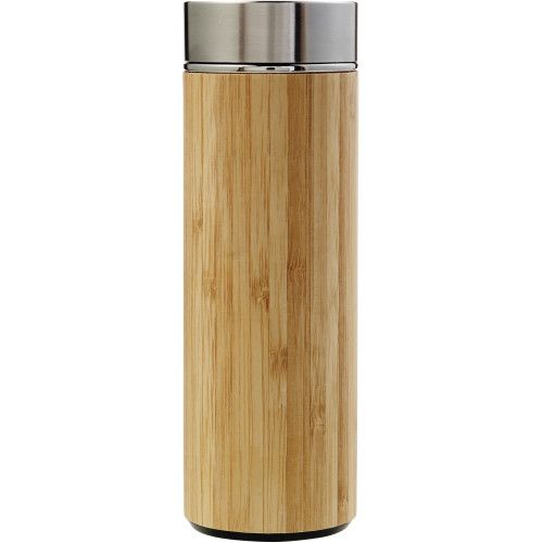 Bamboo and stainless steel double walled bottle 8858