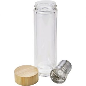 Bamboo and glass double walled bottle Vicente 9135