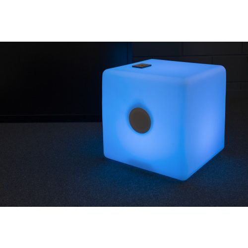Plastic LED cube with double speaker 9289