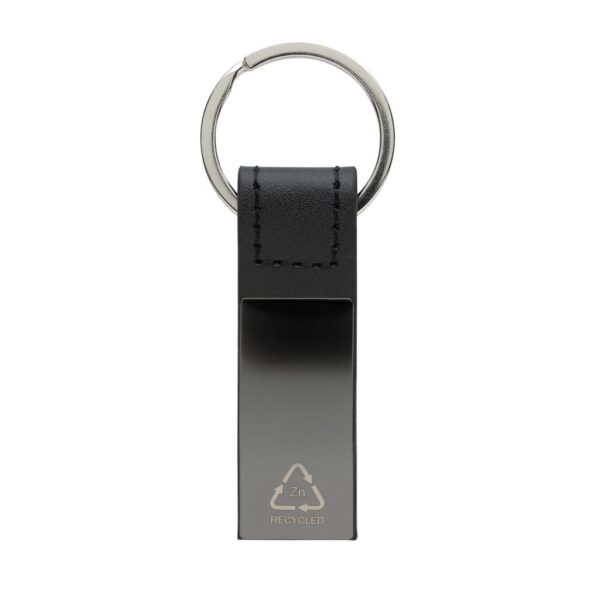 Luxury PU keychain RCS recycled zinc alloy P191.6401