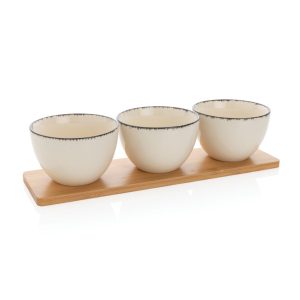 Ukiyo 3pc serving bowl set with bamboo tray P263.061
