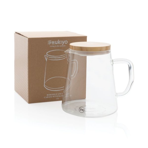 Ukiyo borosilicate glass carafe with bamboo lid 1.2L P264.060