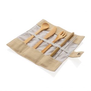 Reusable bamboo travel cutlery set P269.539