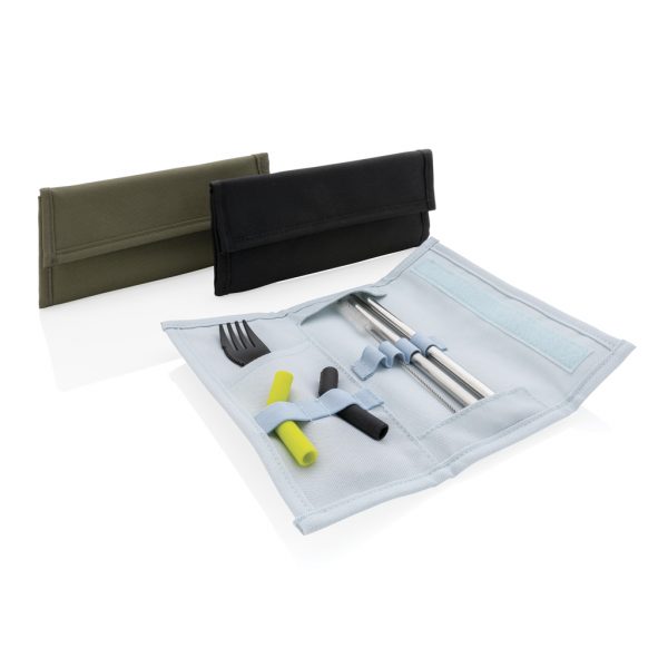 Tierra 2pcs straw and cutlery set in pouch P269.551