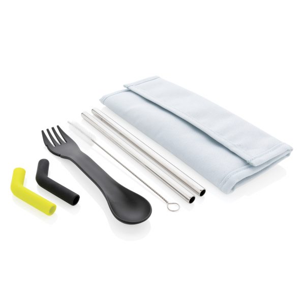 Tierra 2pcs straw and cutlery set in pouch P269.555