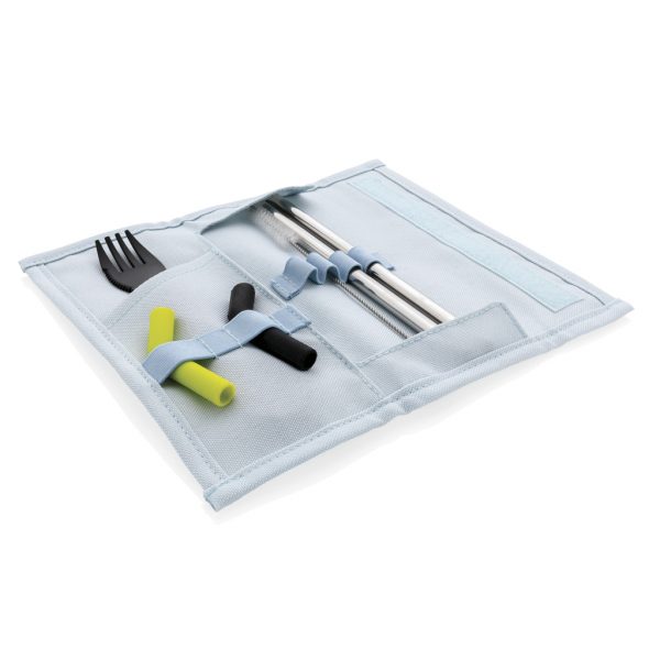 Tierra 2pcs straw and cutlery set in pouch P269.555