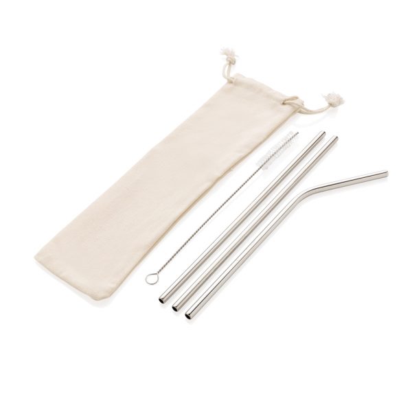 Reusable stainless steel 3 pcs straw set P269.572