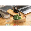 Stainless steel lunchbox with bamboo lid and spork P269.622