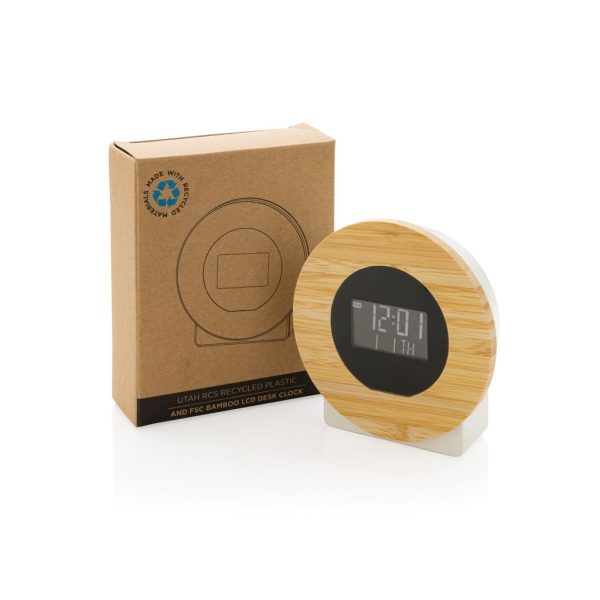 Utah RCS rplastic and FSC® bamboo LCD desk clock P279.619