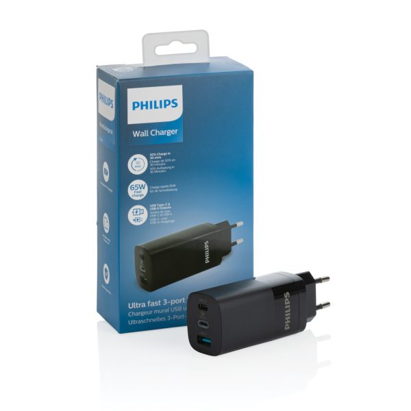 Philips 65W ultra fast PD 3-port USB wall charger P301.281