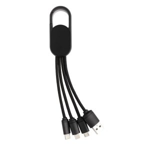 4-in-1 cable with carabiner clip P302.071