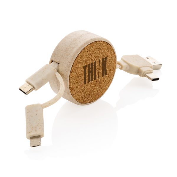 Cork and Wheat 6-in-1 retractable cable P302.369