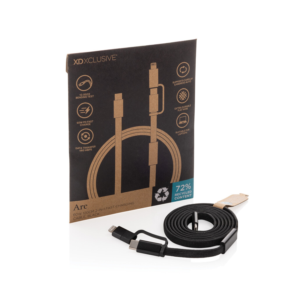 Kabel za brzo punjenje 60W 120 cm 2-u-1 Arc RCS P302.5801