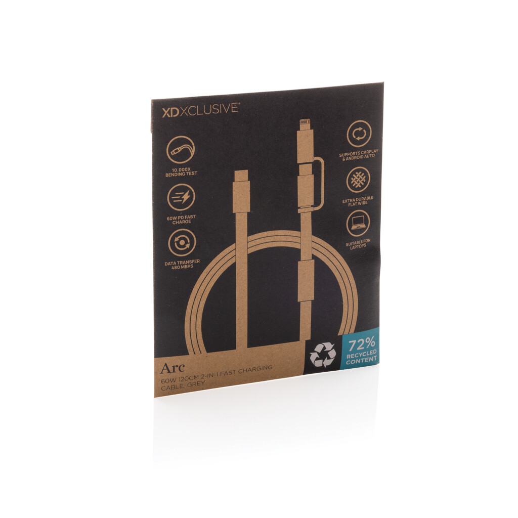 Kabel za brzo punjenje 60W 120 cm 2-u-1 Arc RCS P302.5802