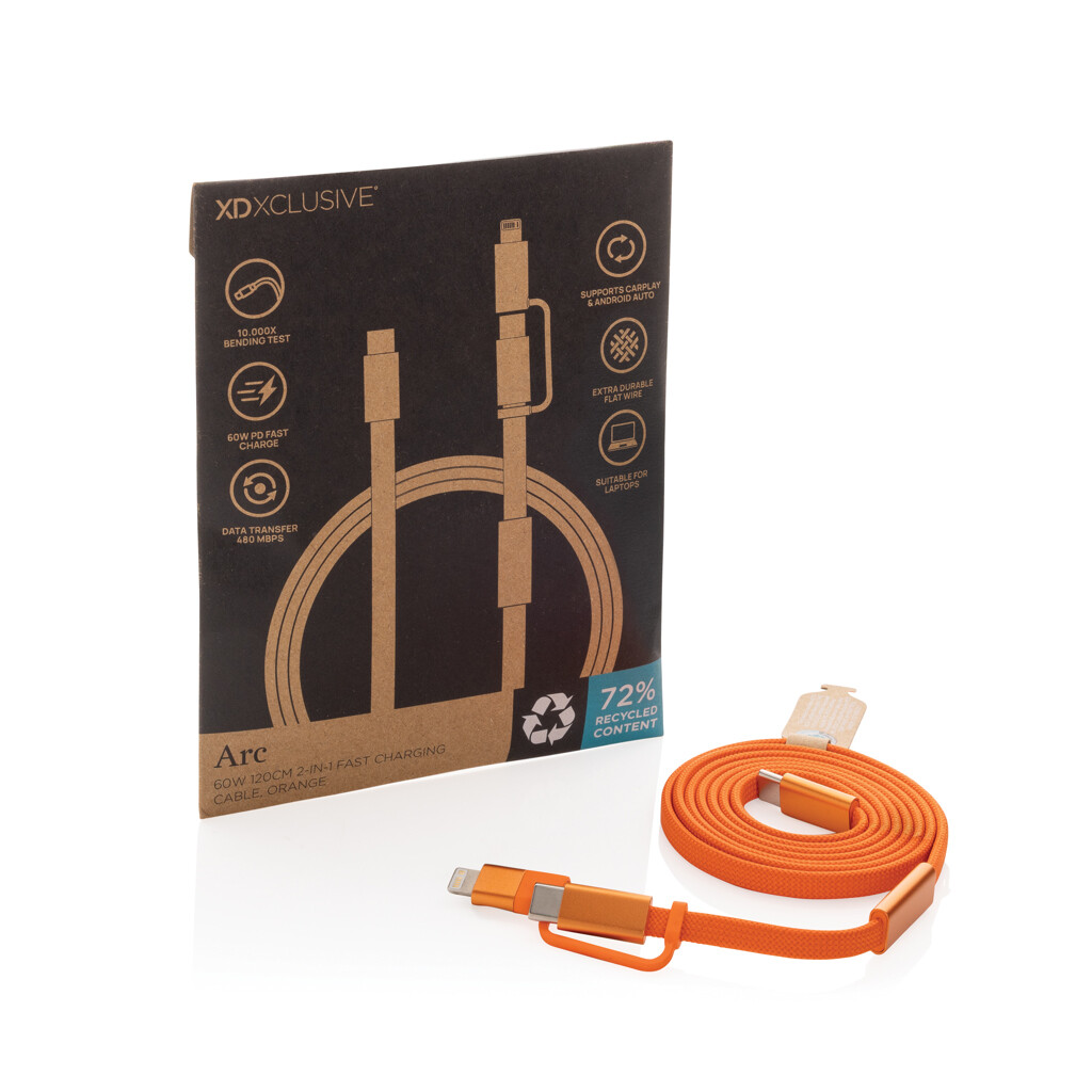 Kabel za brzo punjenje 60W 120 cm 2-u-1 Arc RCS P302.5808