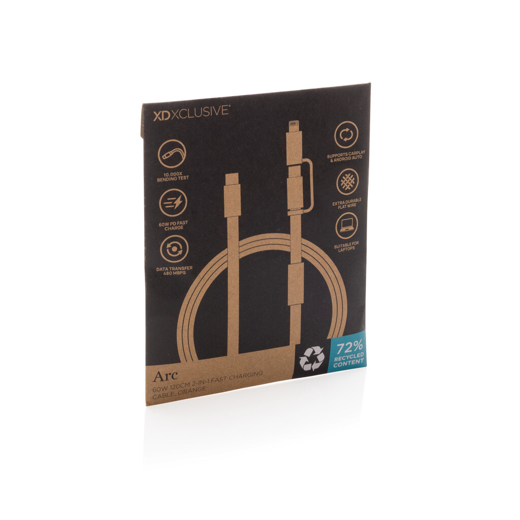 Kabel za brzo punjenje 60W 120 cm 2-u-1 Arc RCS P302.5808