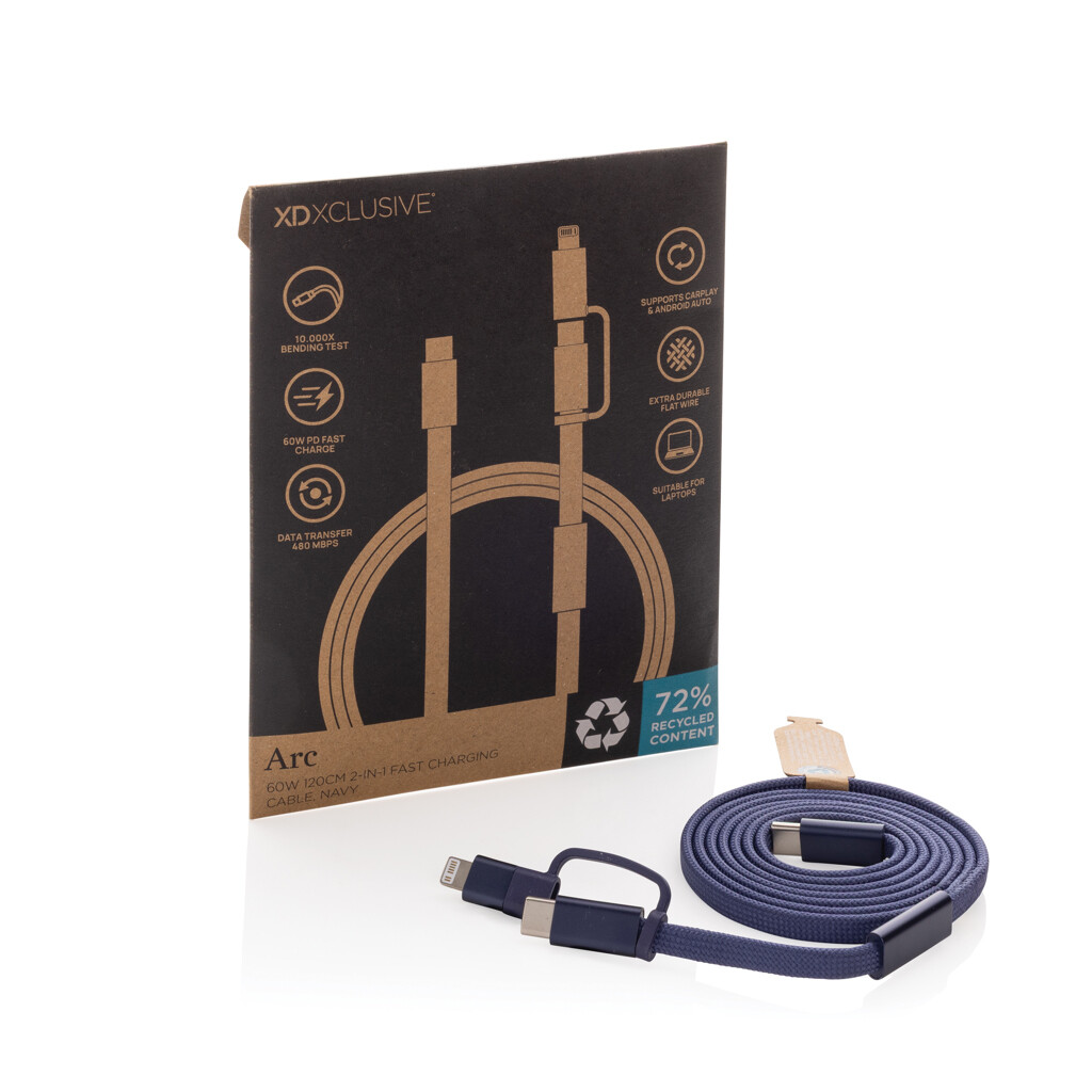 Kabel za brzo punjenje 60W 120 cm 2-u-1 Arc RCS P302.5825