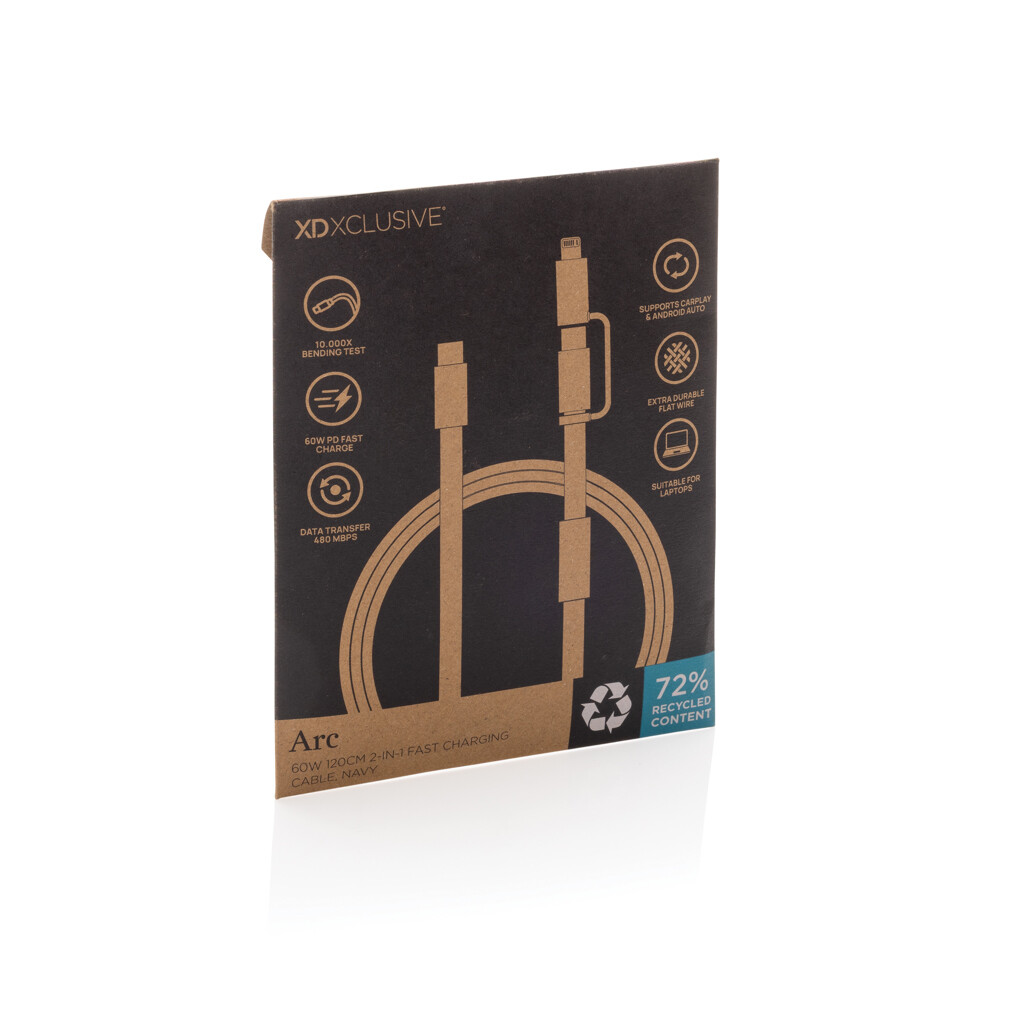 Kabel za brzo punjenje 60W 120 cm 2-u-1 Arc RCS P302.5825
