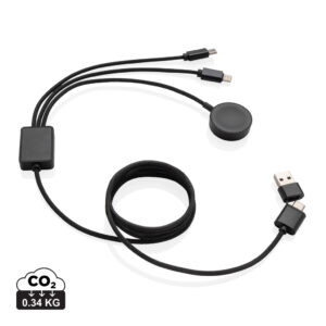 Terra RCS rPET 6-in-1 charging cable with watch charger P302.5902