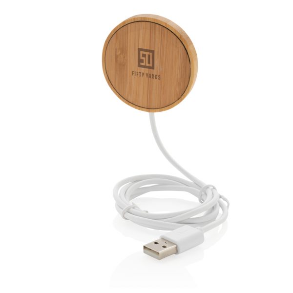 10W bamboo magnetic wireless charger P302.639