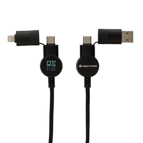 Oakland RCS recycled plastic 6-in-1 fast charging 45W cable P302.701