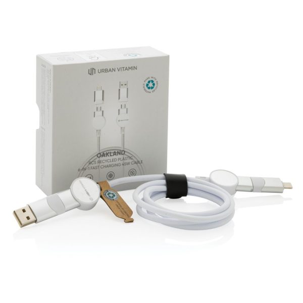 Oakland RCS recycled plastic 6-in-1 fast charging 45W cable P302.703
