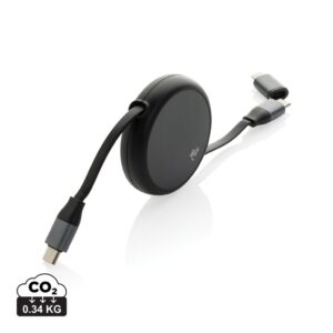 Terra RCS recycled aluminium retractable 240W 2-in-1 cable P302.7701