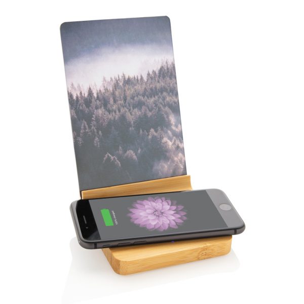Bamboo 5W wireless charger with photo frame P308.139