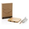 FSC® certified bamboo 5W wireless charger with USB P308.149