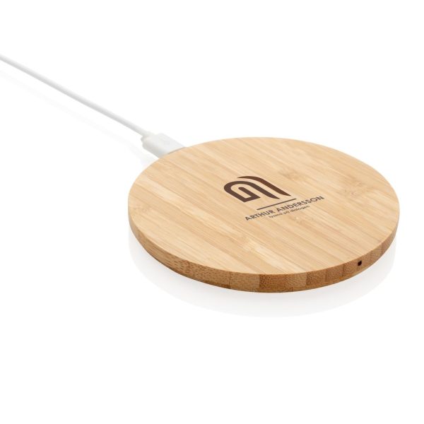 FSC® certified bamboo 5W round wireless charger P308.229