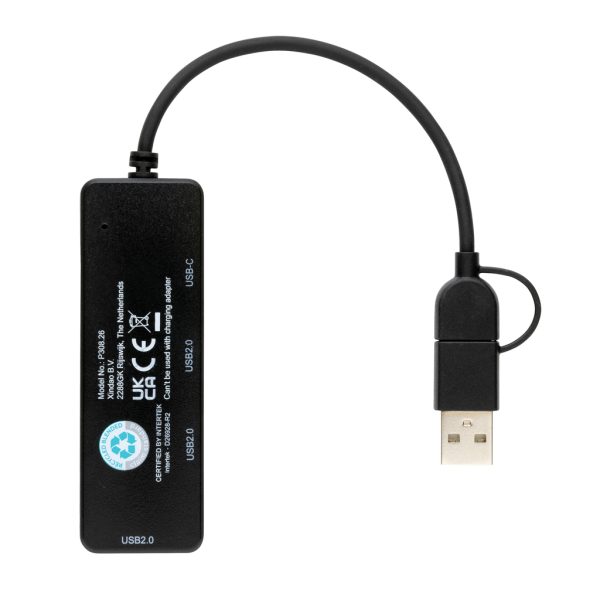 RCS recycled plastic USB hub with dual input P308.261