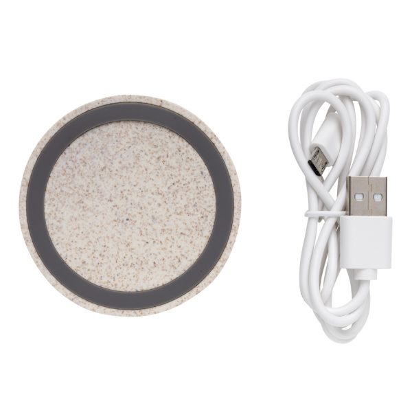 Wheat Straw 5W round wireless charging pad P308.299