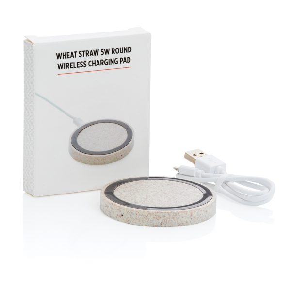 Wheat Straw 5W round wireless charging pad P308.299