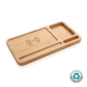 FSC® Bamboo desk organiser 10W wireless charger P308.399