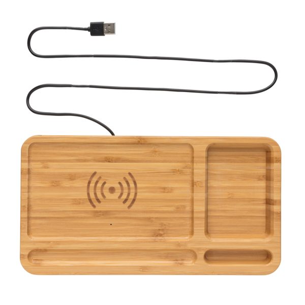 FSC® Bamboo desk organiser 10W wireless charger P308.399