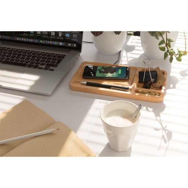 FSC® Bamboo desk organiser 10W wireless charger P308.399