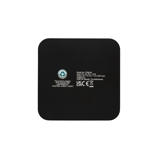 RCS recycled plastic 10W Wireless charger with USB Ports P308.461