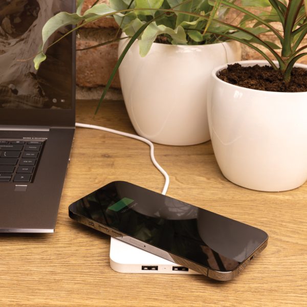 RCS recycled plastic 10W Wireless charger with USB Ports P308.463