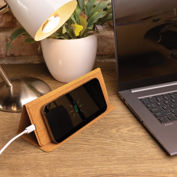 FSC® 10W wireless charging cork mousepad and stand P308.519