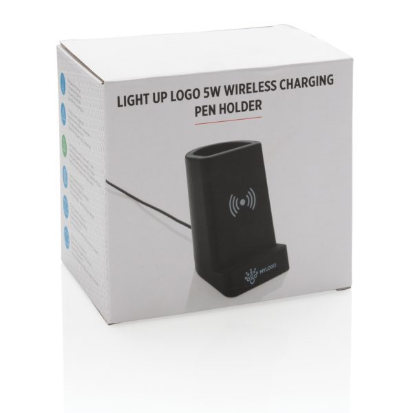 Light up logo 5W wireless charging pen holder P308.791