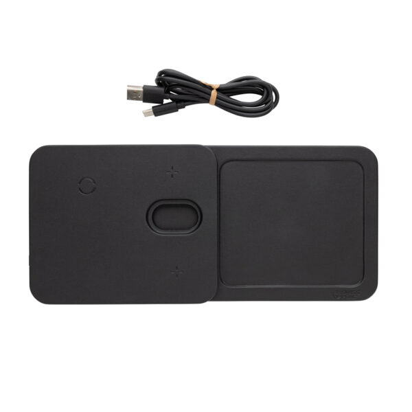 Swiss Peak 3 in 1 RCS recycled PU wireless charger desk tray P309.0401