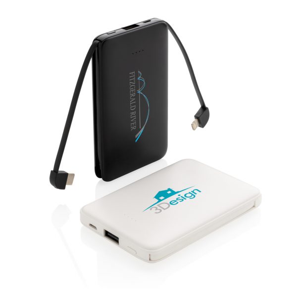 5.000 mAh Pocket Powerbank with integrated cables P322.081