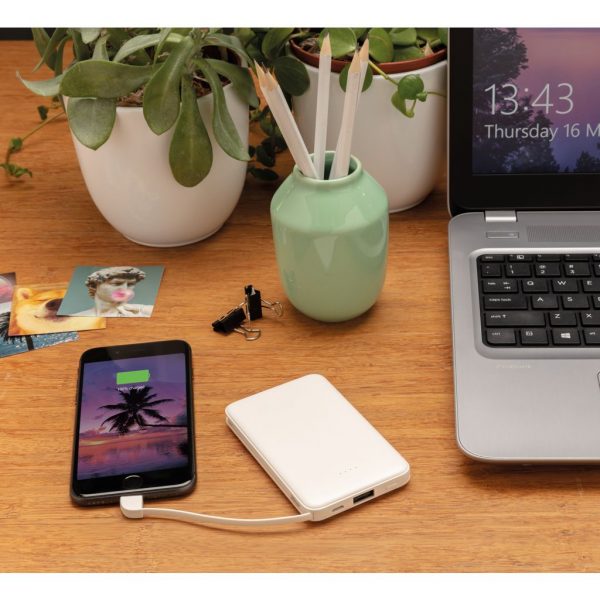 5.000 mAh Pocket Powerbank with integrated cables P322.083