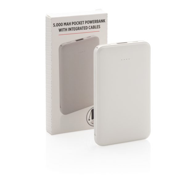 5.000 mAh Pocket Powerbank with integrated cables P322.083